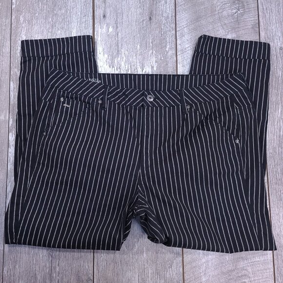 G-Star Jeans Womens 34x27 3D Boyfriend COJ Mid Rise Black Striped Pants - Picture 3 of 10